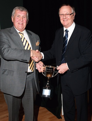 Gerry accepts the Tidworth & District Chamber of Commerce Cup